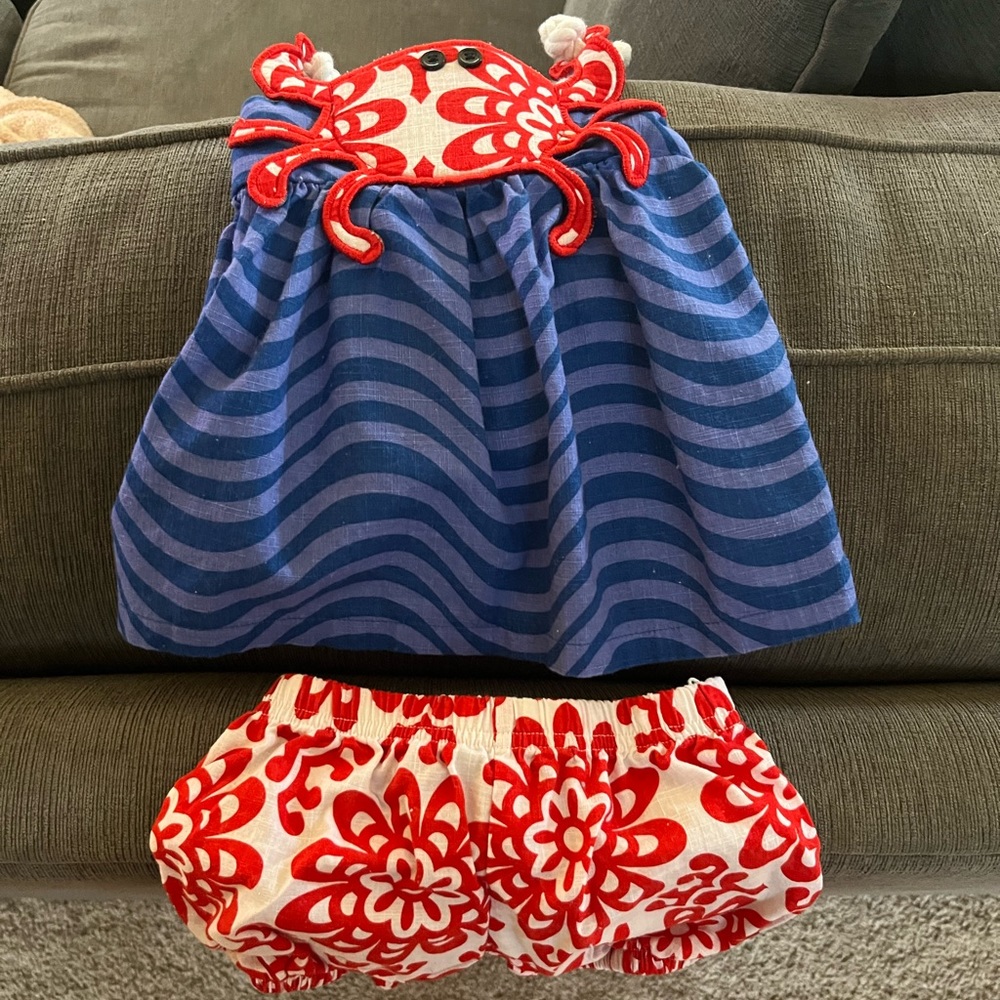 0-6M Mud Pie summer outfit